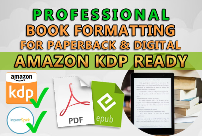 Gig Preview - Format your book for print and digital, amazon KDP, kindle