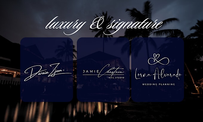 Gig Preview - Design luxury and signature logo with unlimited revisions