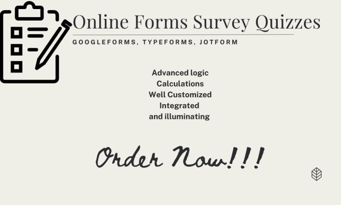 Gig Preview - Design online forms survey quizzes using googleforms, jotform, typeform