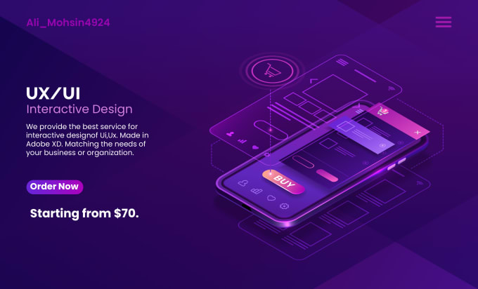 Gig Preview - Create interactive UI UX design for mobile and websites