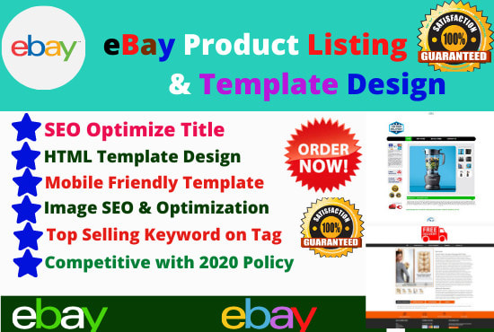 Gig Preview - Do ebay SEO product listing with HTML template nice design