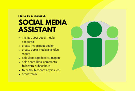 Gig Preview - Be your social media assistant