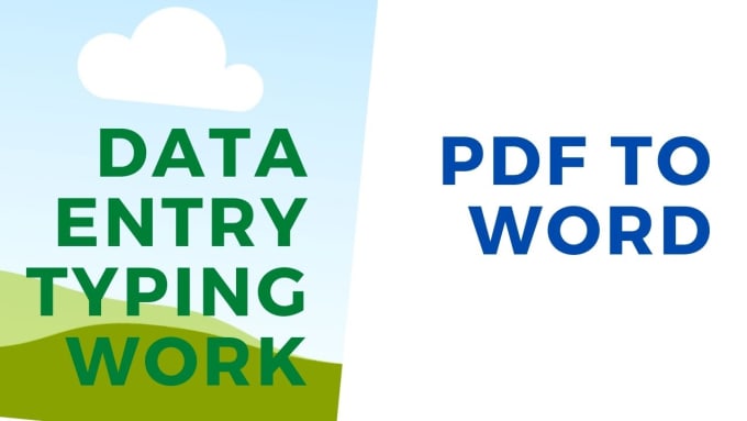 Gig Preview - Do data entry typing work, convert pdf to word