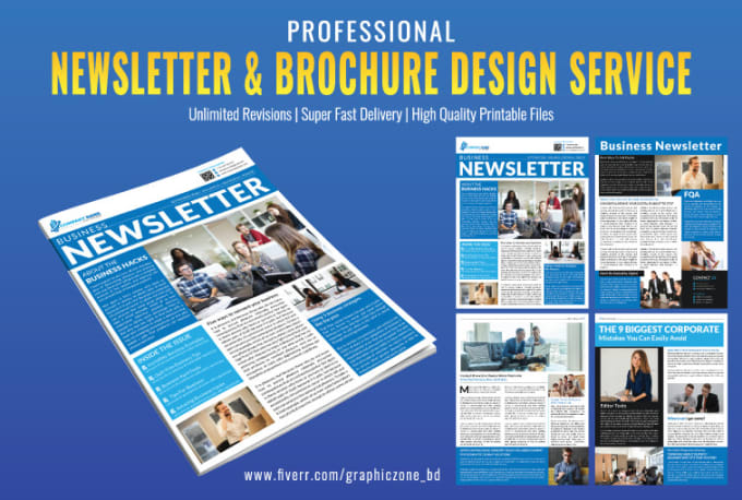 Gig Preview - Design professional a monthly newsletter or brochure