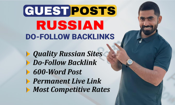 Gig Preview - Get you do follow backlinks from russian sites via guest post