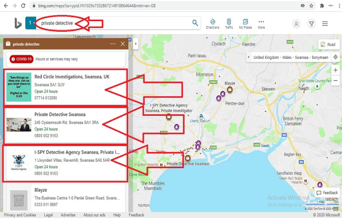 Gig Preview - Setup bing places business maps listing, bring bing traffic