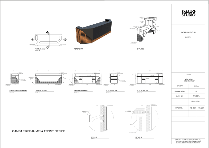 Gig Preview - Draft your furniture concept sketch to autocad