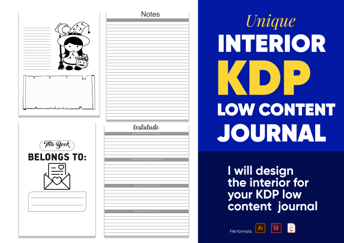 Gig Preview - Design the interior of your KDP low content journal and book