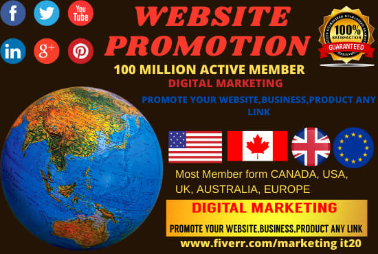 Gig Preview - Do promote and advertise your business website in the USA on social media