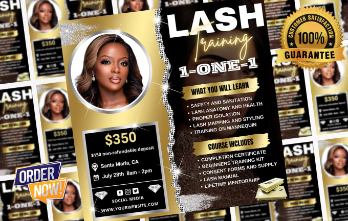 Gig Preview - Do unique lash extensions, hair, and any beauty flyer design