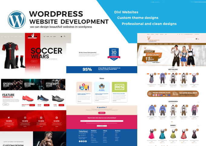 Gig Preview - Create professional wordpress website, ecommerce store