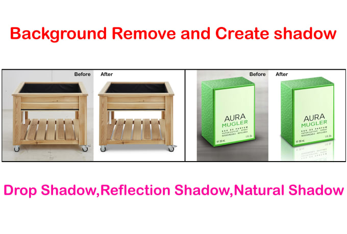 Gig Preview - Do background removal and create shadow,drop shadow,reflection shadow