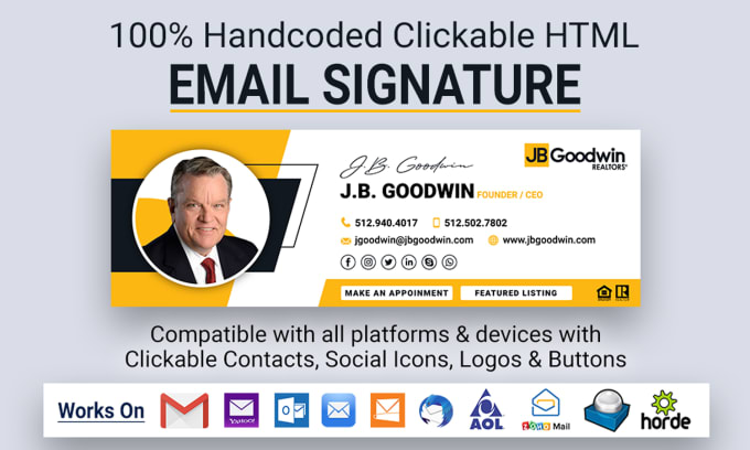 Gig Preview - Create html email signature clickable email signature