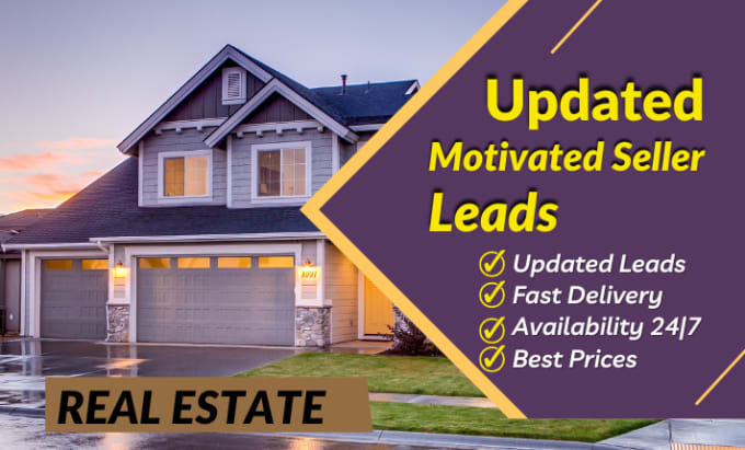 Gig Preview - Provide you motivated seller real estate leads with skip tracing