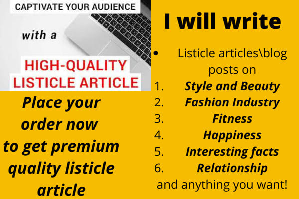 Gig Preview - Write premium quality SEO listicle article