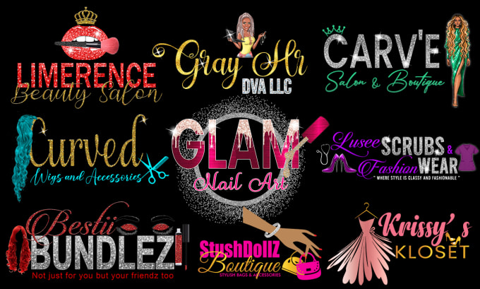 Gig Preview - Design classy glitter girly shiny feminine logo