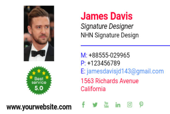 Gig Preview - Create professional clickable HTML email signature