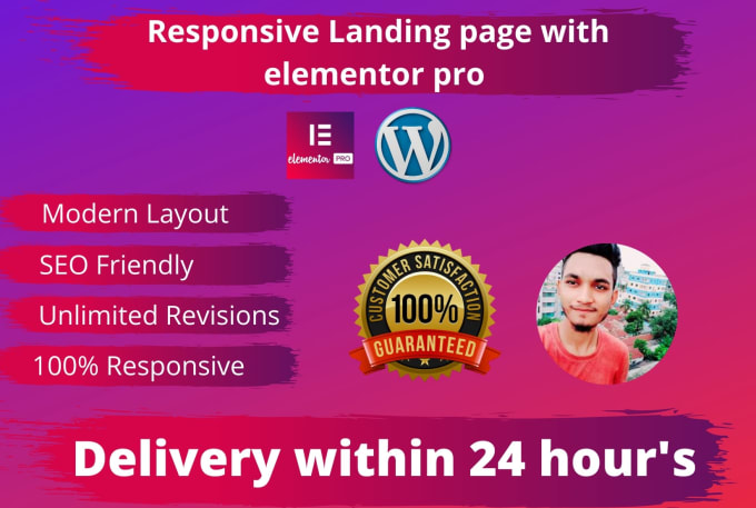 Gig Preview - Design a wordpress landing page using elementor