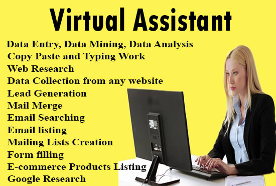 Gig Preview - Be your virtual assistant for linkedin data entry, web research