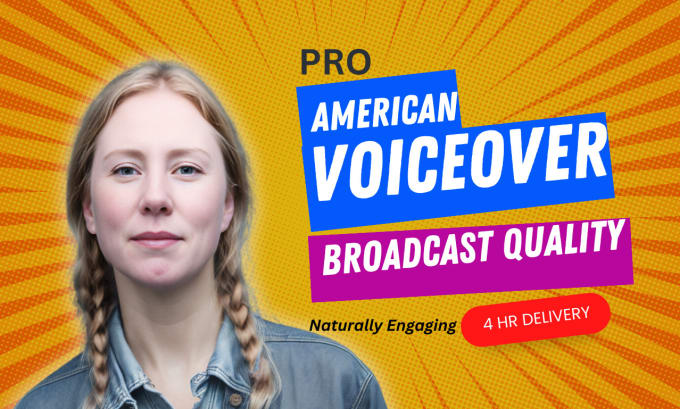 Gig Preview - Record a professional american english female voice over