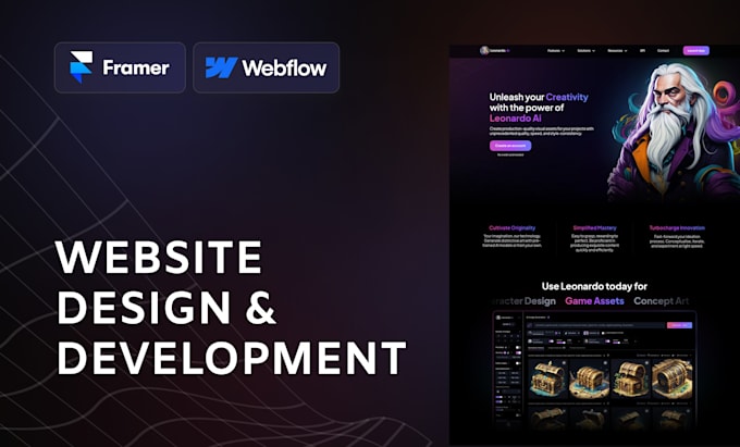 Gig Preview - Design and develop a custom framer or webflow website