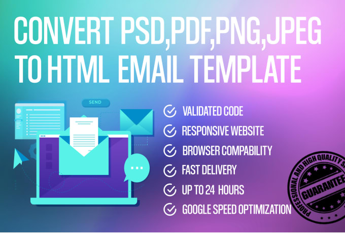 Gig Preview - Convert email design  figma, psd, xd to html