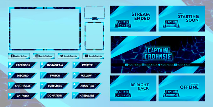 Bestseller - design animated twitch overlay or streaming overlay pack