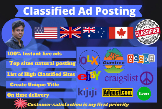 Gig Preview - Manual ad posting on top classified sites in USA