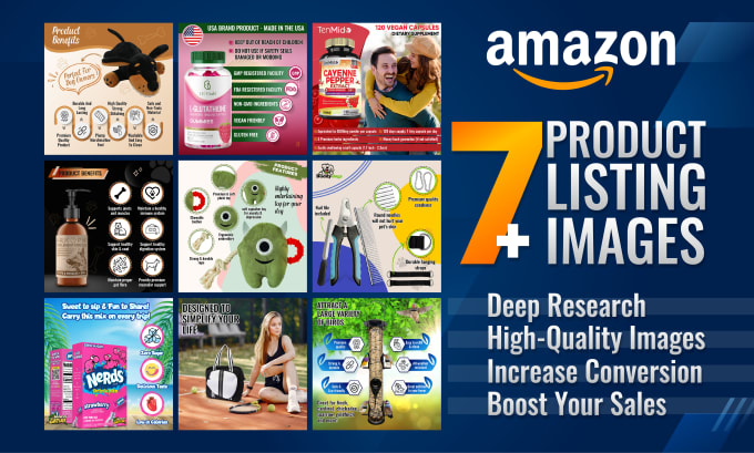 Gig Preview - Design amazon listing pictures, product infographic and do product photo editing