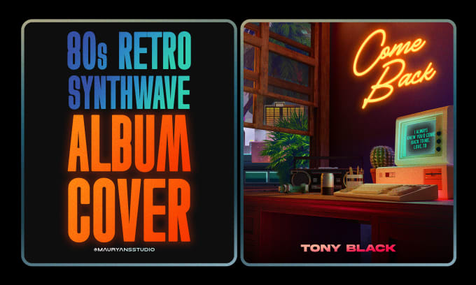 Gig Preview - Create 80s, retro, synthwave style artwork