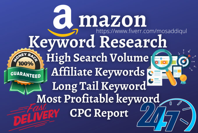 Gig Preview - Do best amazon keyword research for you