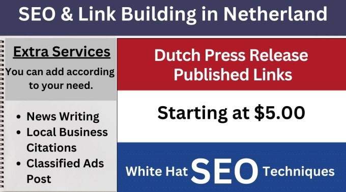 Gig Preview - Do dutch link building and press release distributions