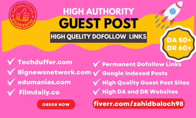 Gig Preview - Do high da, DR guest posts on high quality tech websites