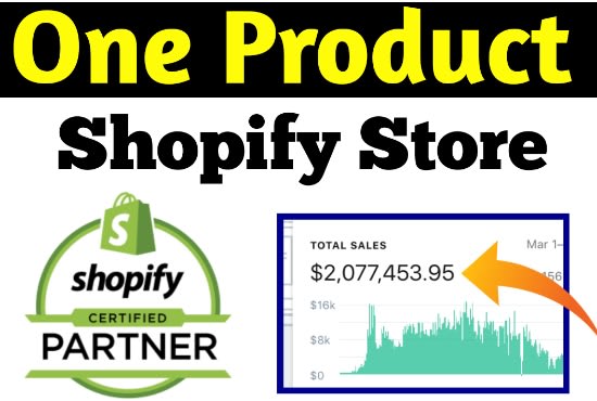 Gig Preview - Create shopify website, shopify dropshipping store,one product,print on demand