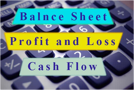 Gig Preview - Make balance sheet, profit and loss and cash flow statements