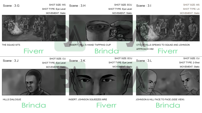 Gig Preview - Creat storyboard for animation and film