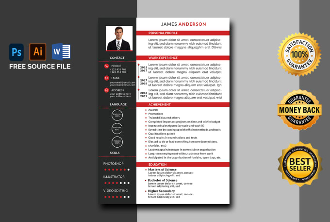 Gig Preview - Do professional resume or cv design in 3 hours