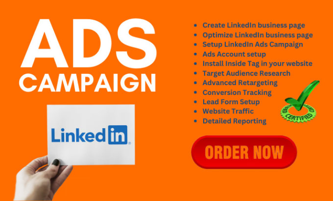 Gig Preview - Setup targeted linkedin ads campaign with inside tag