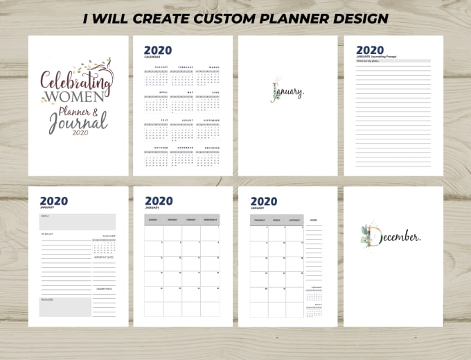 Gig Preview - Design custom planner, calendar, journal, books, ebooks in 24 hours