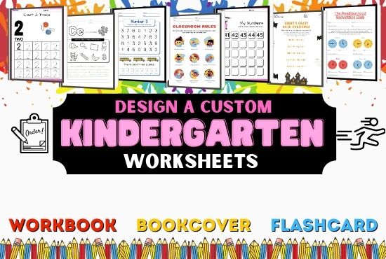 Gig Preview - Design custom kindergarten worksheet for all subject