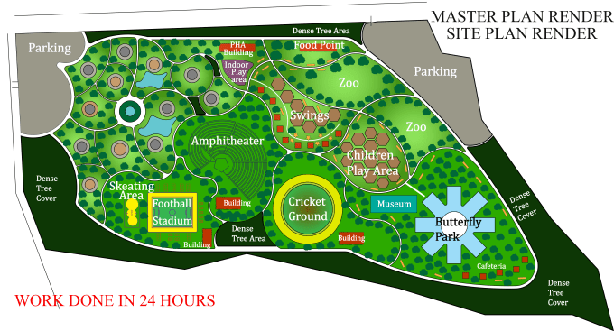 Gig Preview - Render floor plan, site plan, master plan