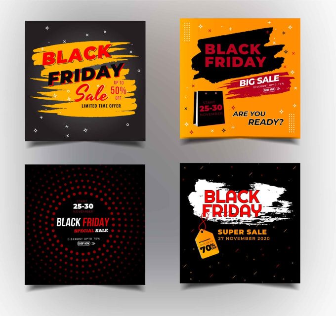 Gig Preview - Design professional black friday banner