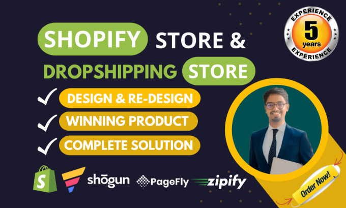 Gig Preview - Design shopify ecommerce website, build dropshipping online store