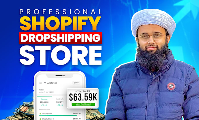 Gig Preview - Build shopify dropshipping store, shopify website