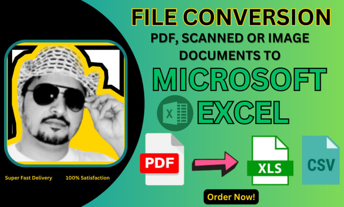 Gig Preview - Convert any pdf or scanned image to microsoft excel