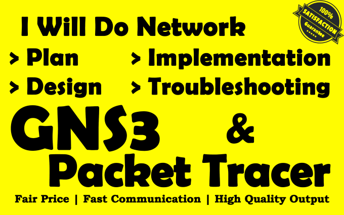 Gig Preview - Create and troubleshoot gns3 and cisco packet tracer projects labs