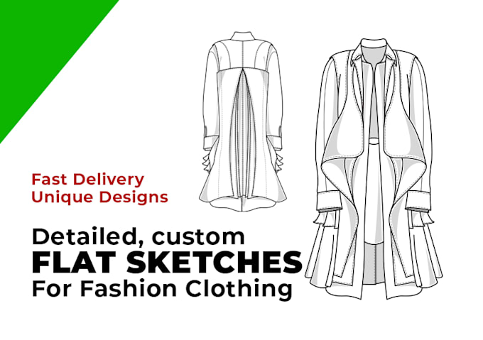 Gig Preview - Create flat fashion sketches for tech packs