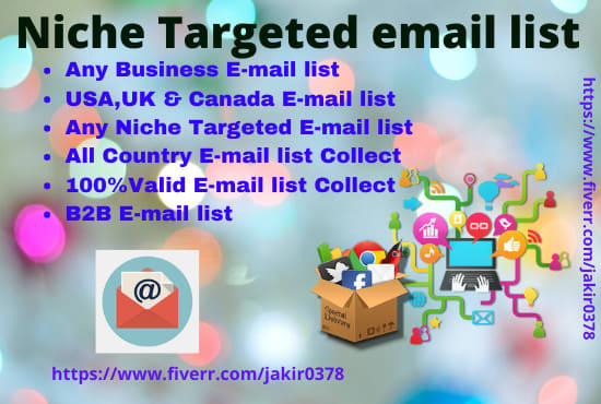 Gig Preview - Collect niche targeted email list and b2b lead collect