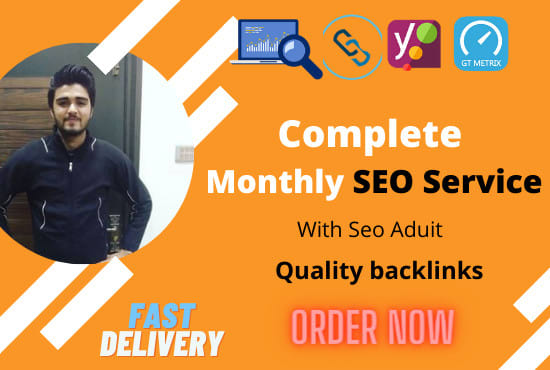 Gig Preview - Deliver a complete monthly SEO service with backlinks for google top ranking