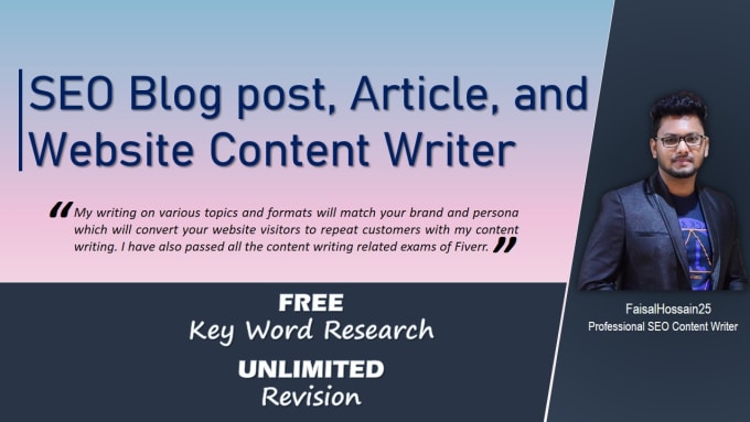 Gig Preview - Write blog post, SEO article, and website content